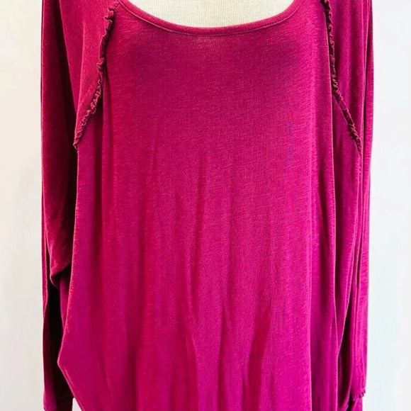 NWT LAUREN CONRAD Women Long Sleeve Pullover Scoop Neck Red Shirt Plus Size 4X - Picture 5 of 13